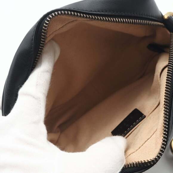 GUCCI GG Marmont Quilted Mini Bag 448065 Shoulder in Black Chevron Leather fo... - Picture 10 of 13